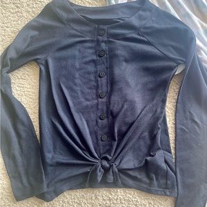 Abercrombie kids girls long sleeve navy tshirt size 9/10